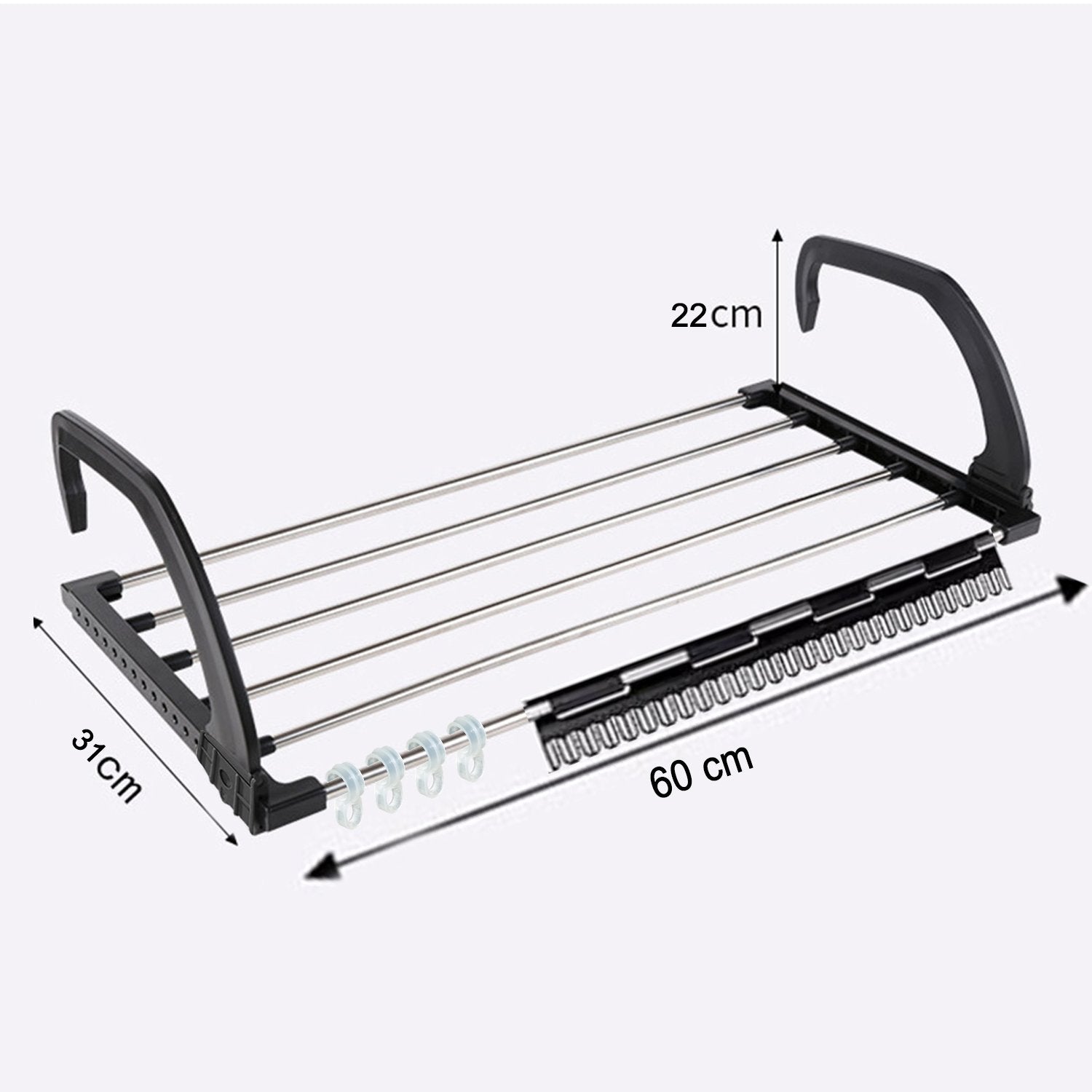 4649 Adjustable Folding Clothes Drying Racks Hanger Shelf DeoDap