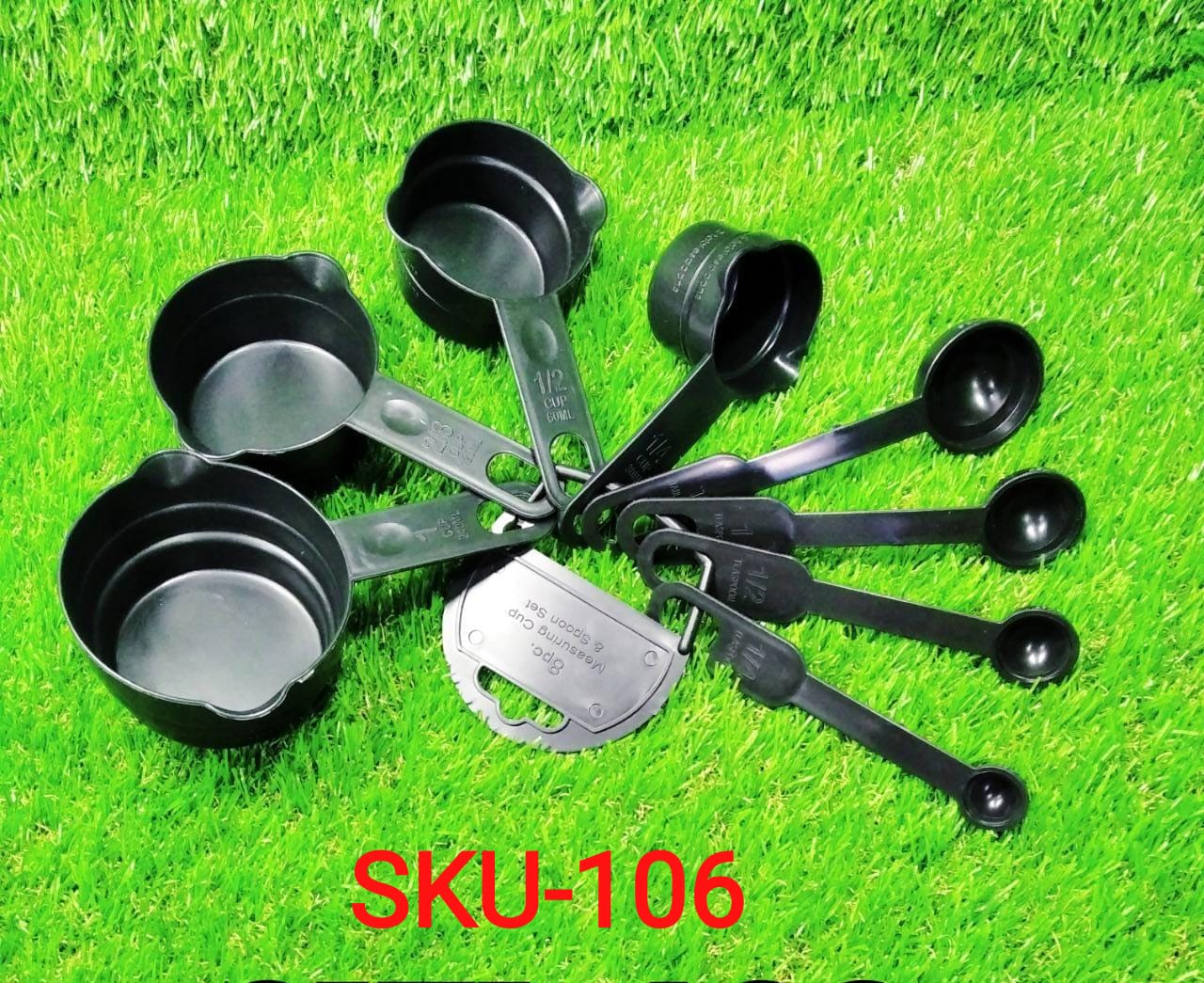 106 Plastic Measuring Cups and Spoons (8 Pcs, Black) Homeworld company