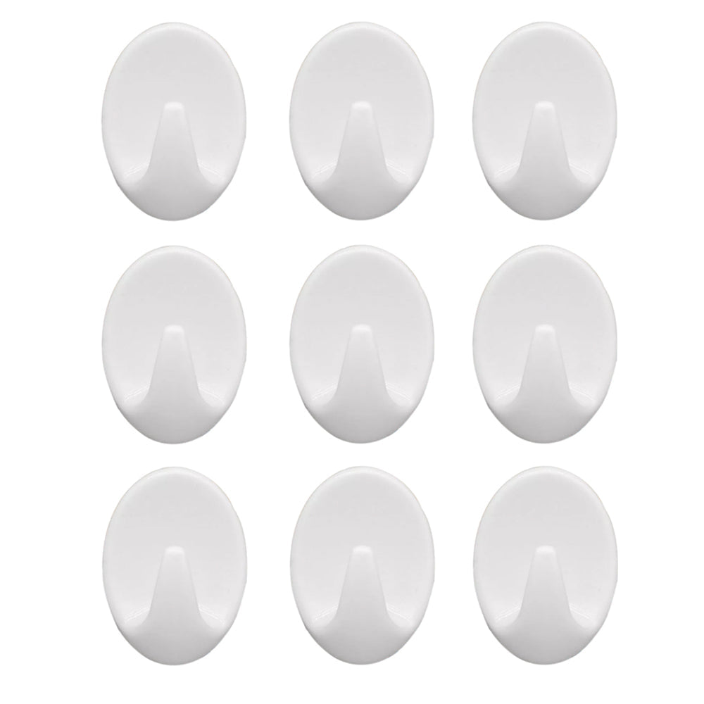 1544 Self Adhesive Plastic Wall Hook Set for Home Kitchen and Other Places (Pack of 9) DeoDap